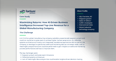 Maximizing Returns: How AI-Driven Business Intelligence Increased Top-Line Revenue for a Global Manufacturing Company