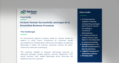 Fortium Partner Successfully Leverages AI to Streamline Business Processes